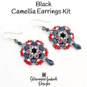 Black Honeycomb Bead Earrings Kit