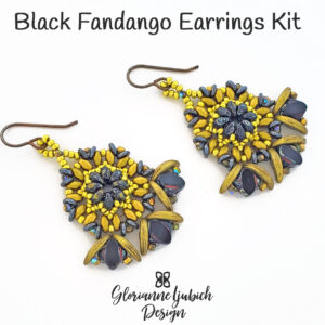 Black Fandango Earrings Beading Kit