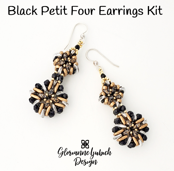 Black Shaped Bead Earrings Kit