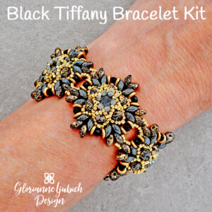 Black Beadweaving Bracelet Kit