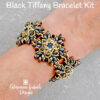 Black Tiffany Bracelet Kit on arm600 Black & Gold Beaded Bracelet Kit