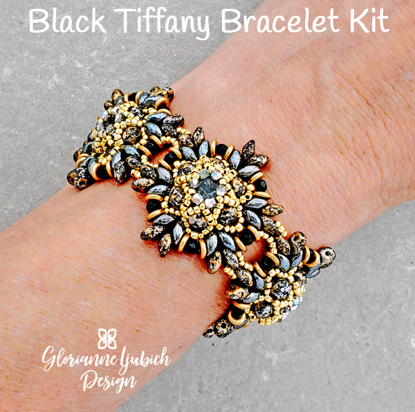 Black & Gold Beaded Bracelet Kit