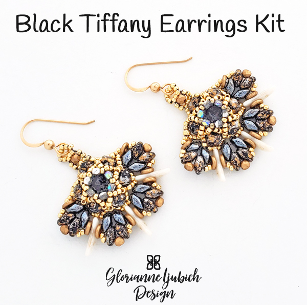 Black Earrings Bead Kit