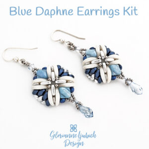 Daphne Beadweaving Earrings Kit - Blue
