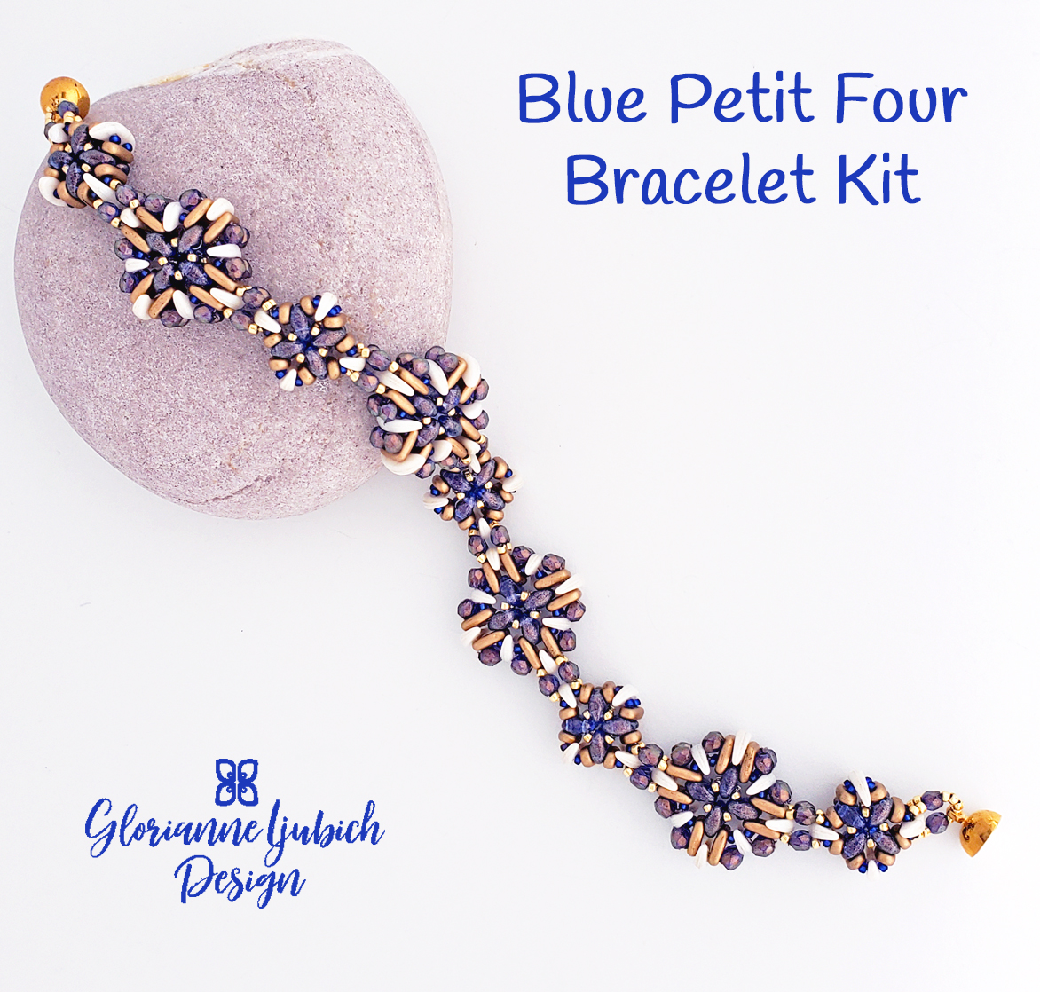 Blue Petit Four Bracelet Beading Kit