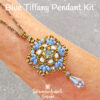 Blue Tiffany Pendant Kit on concrete600 Blue Crystal Beaded Pendant Kit