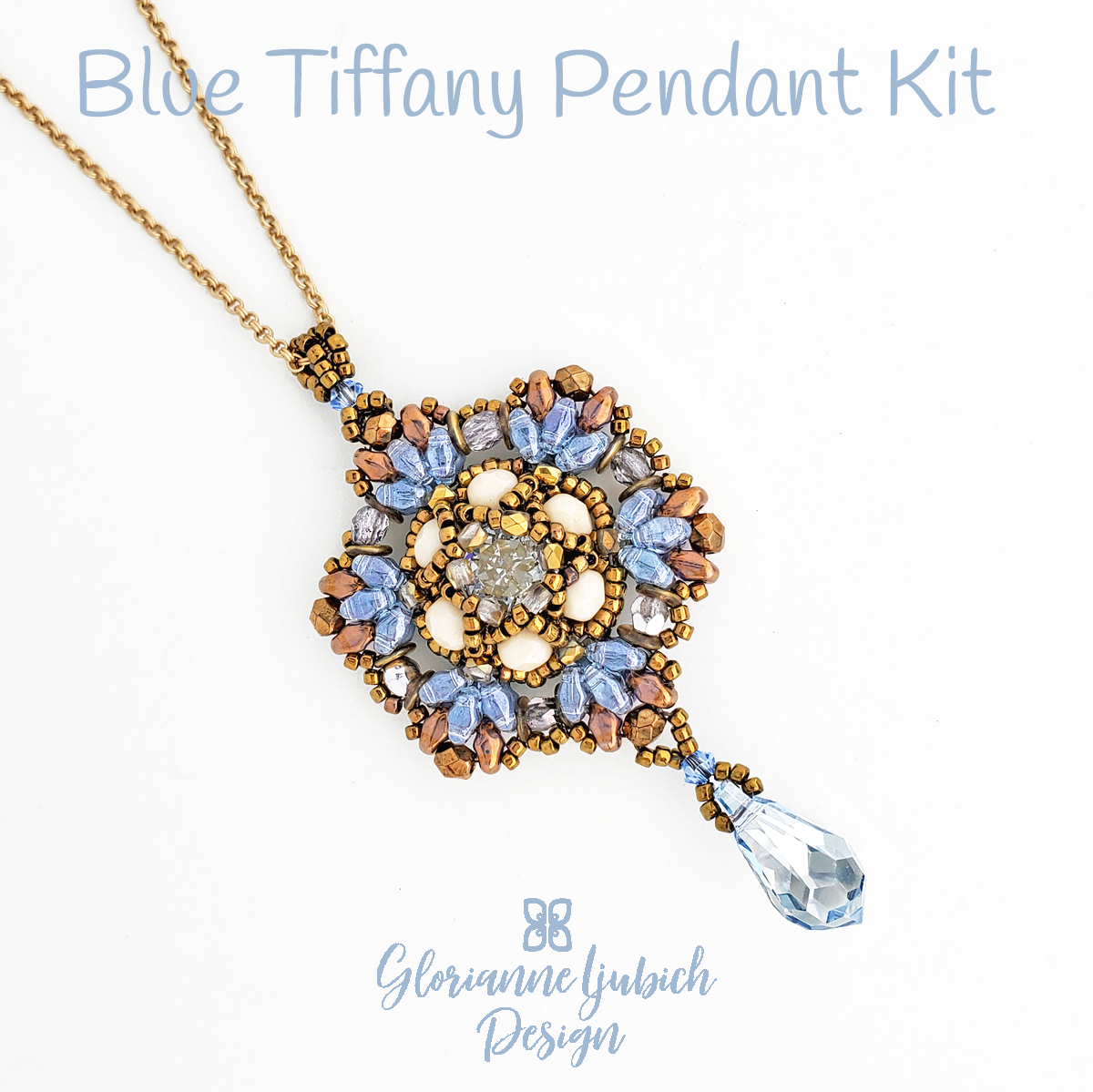 Blue Tiffany Pendant Bead Weaving Kit