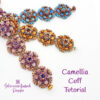 Camellia Cuff Tutorial on white600 Honeycomb bead bracelet design