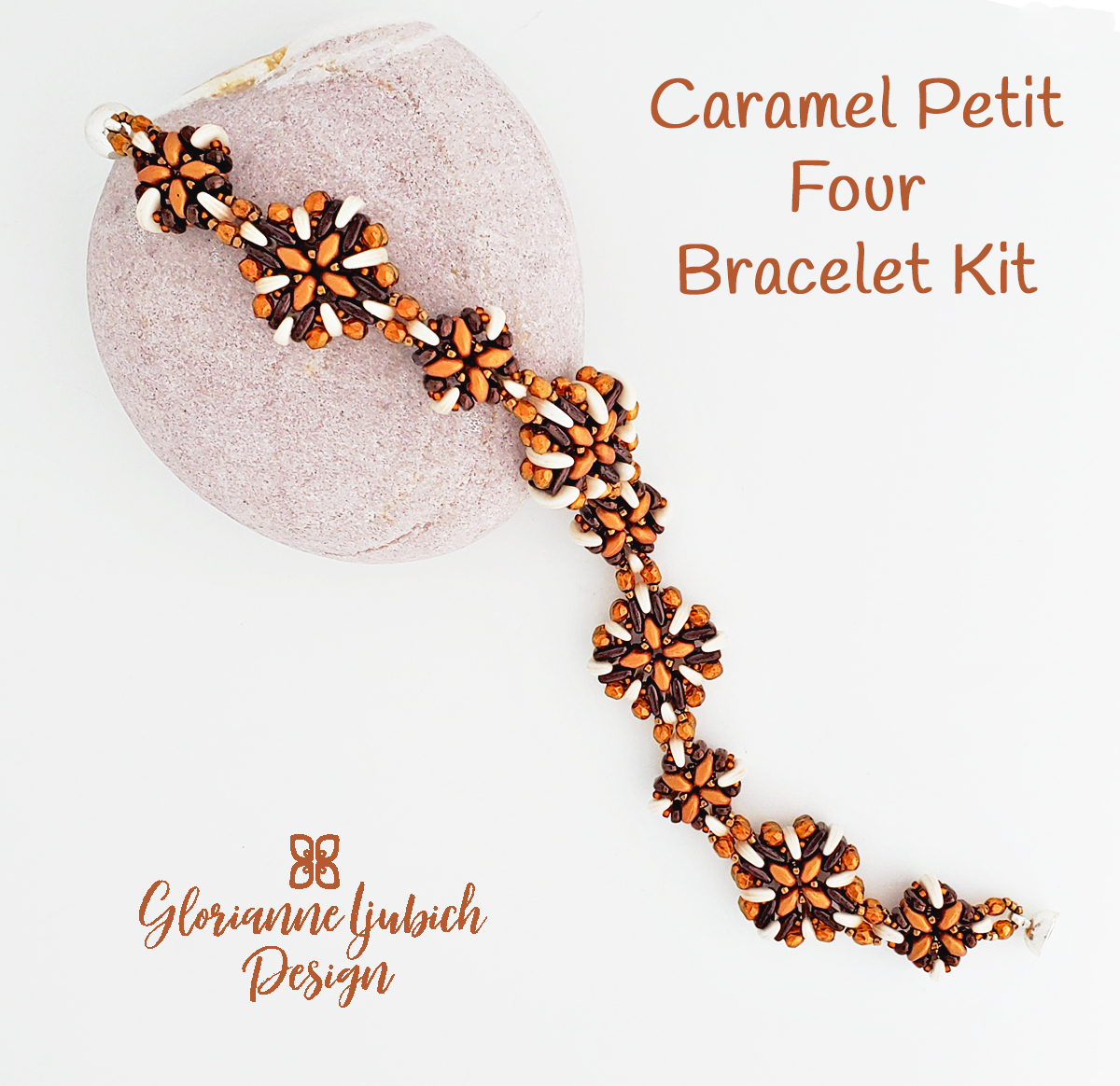 Caramel Petit Four Beadweaving Bracelet Kit