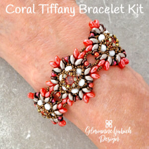 Coral Tiffany Beaded Bracelet Kit