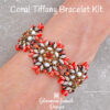 Coral Tiffany Bracelet Kit on wrist concrete600 Coral Beadwork Bracelet Kit