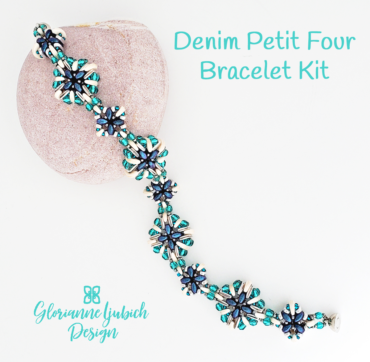 Denim Petit Four Beadwork Bracelet Kit