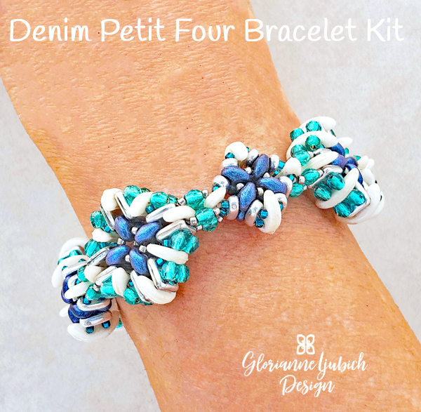 Denim Crescent Bead Bracelet Kit