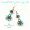 Denim Petit Four Earrings Kit600 Denim Earrings Beadweaving Kit