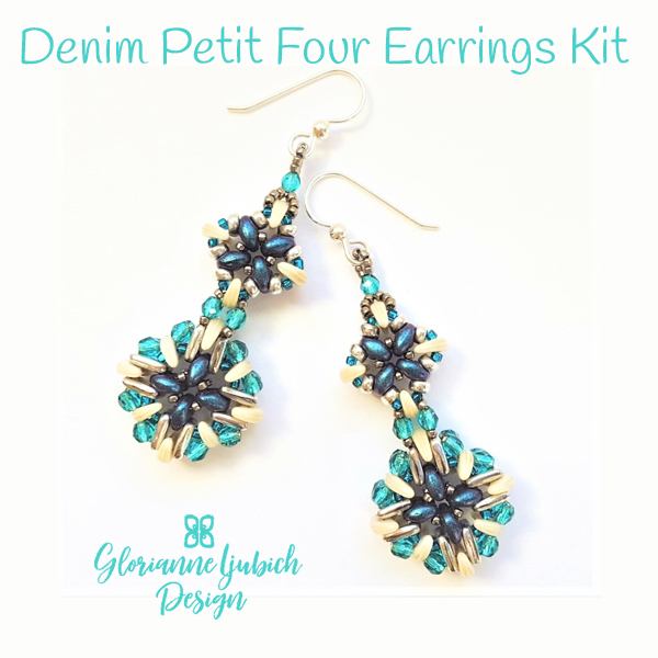 Denim Earrings Beadweaving Kit