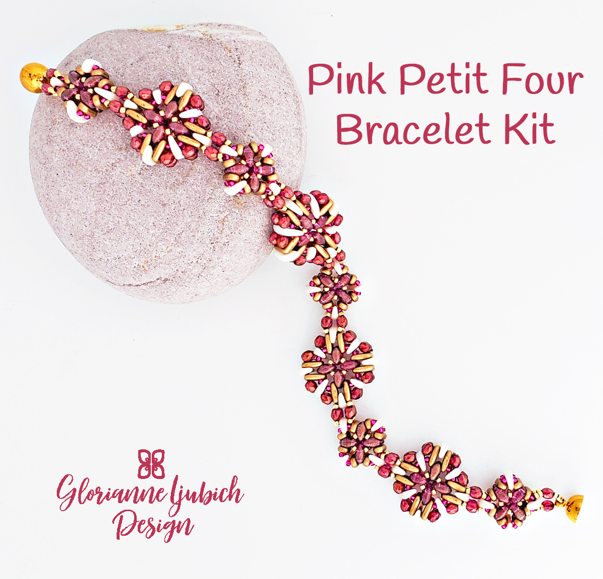 Pink Petit Four Beaded Cuff Kit