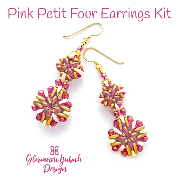Pink Beaded Earrings Set