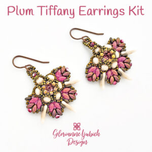 Plum Tiffany SHaped Bead Earrings Kit