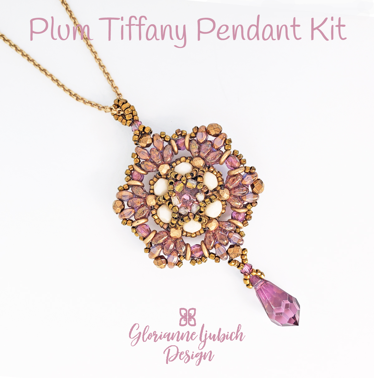 Plum Tiffany Beaded Pendant Kit