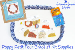 Poppy Petit Four Bracelet Kit Supplies