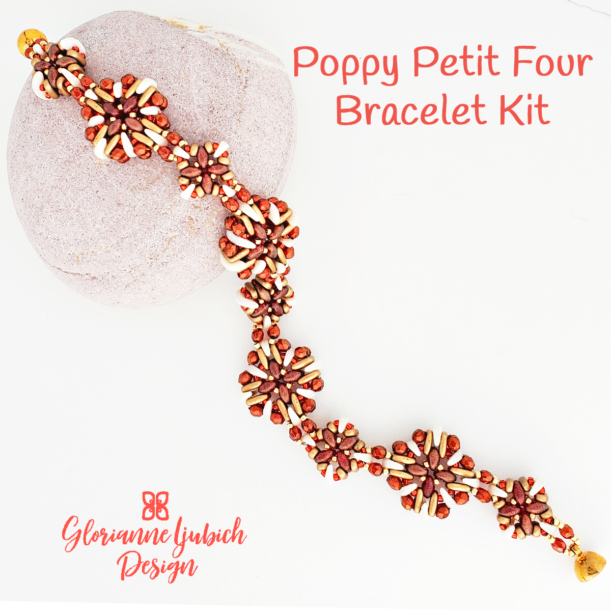 Poppy Petit Four Beadwork Cuff Kit