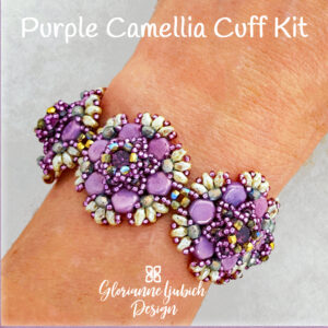 Purple Camellia Cuff Honeycomb Bead Kit