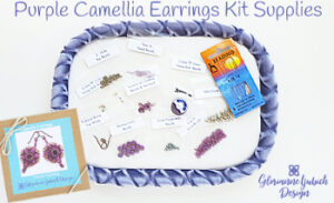 Purple Camellia Earrings Kit Supplies