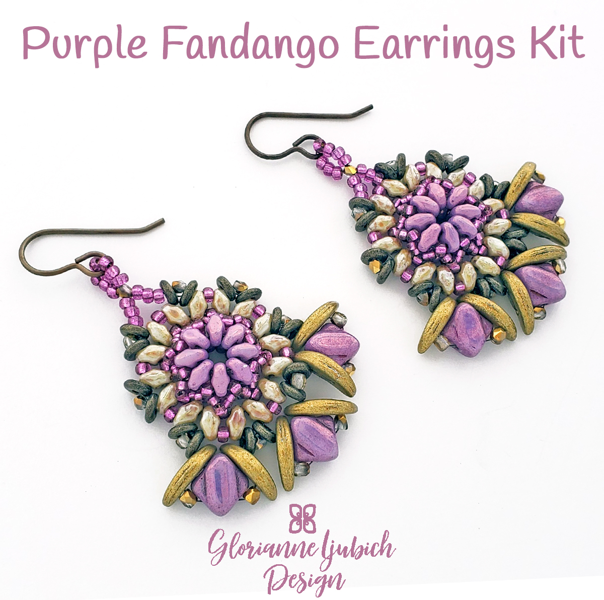 Purple Earrings Bead Set