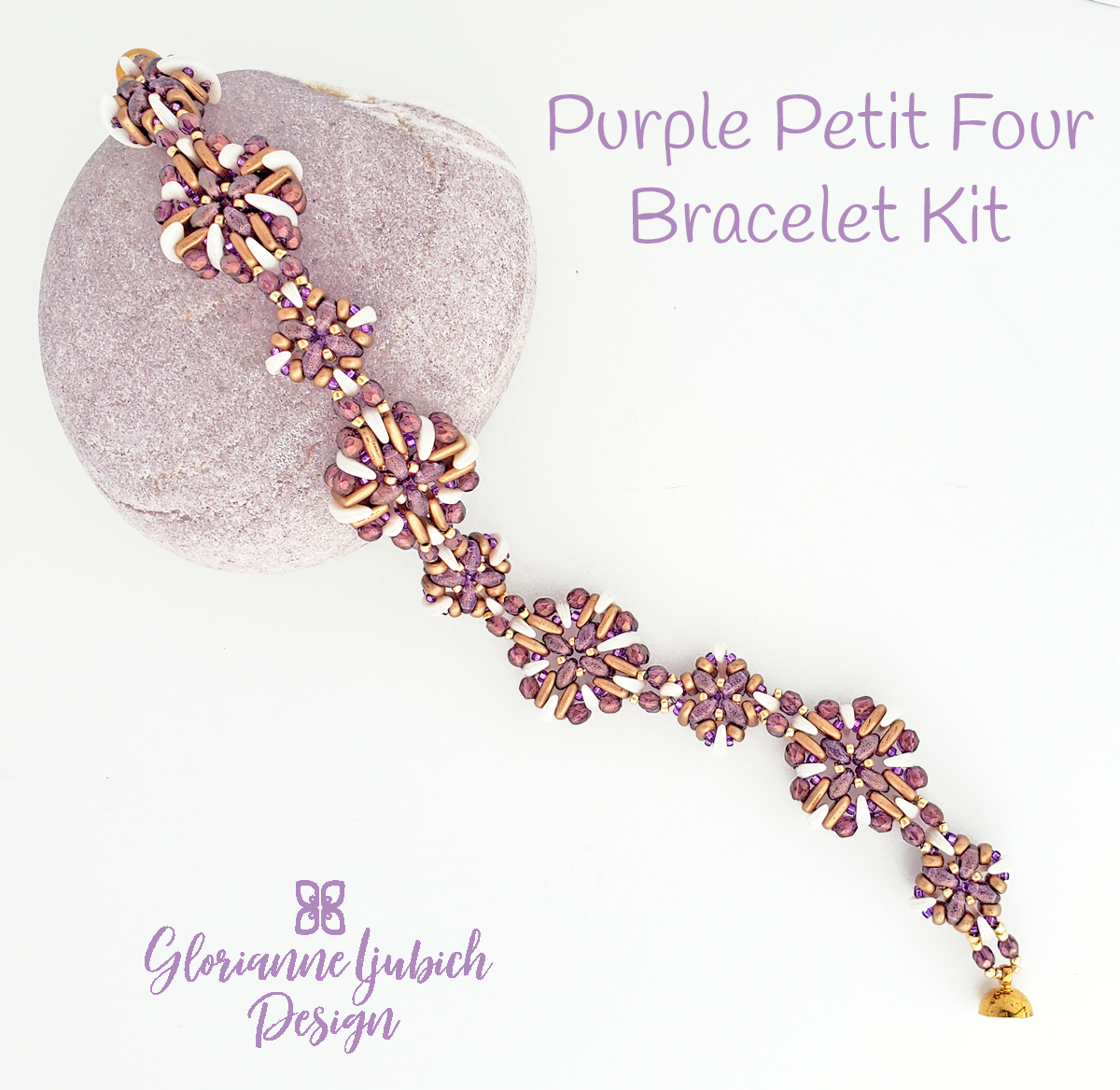 Purple Petit Four Beadweaving Cuff Kit