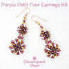 Purple Petit Four Earrings Kit600 Purple Earrings Beadwork Kit