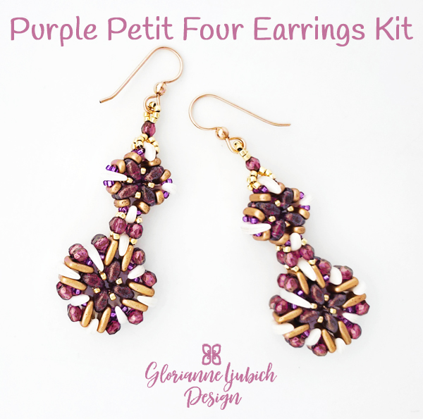 Purple Earrings Beadwork Kit