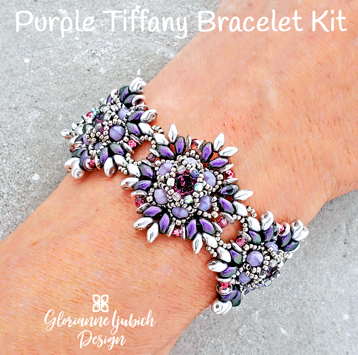 Purple Tiffany Shaped Bead Bracelet Kit