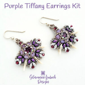 Purple Tiffany Beadweaving Earrings Kit