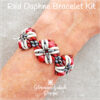 Red Daphne Bracelet on wrist600 Red Beadwork Bracelet Kit