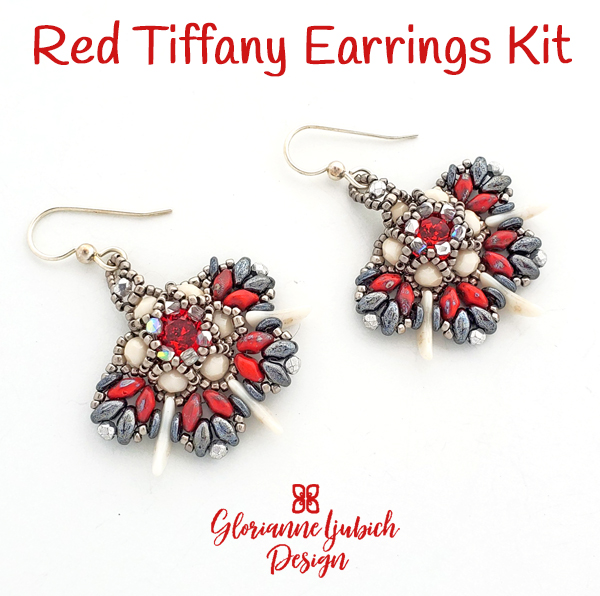Red Earrings Duo Bead Kit