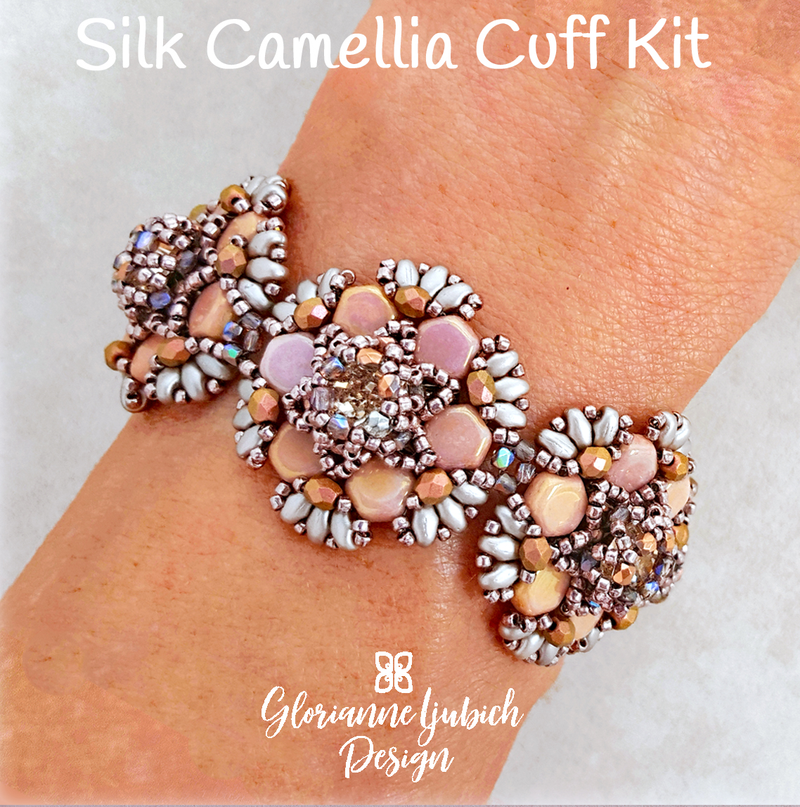 Silk Camellia Honeycomb Bead Bracelet Kit