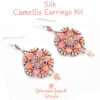 Silk Camellia Earrings Beading Kit