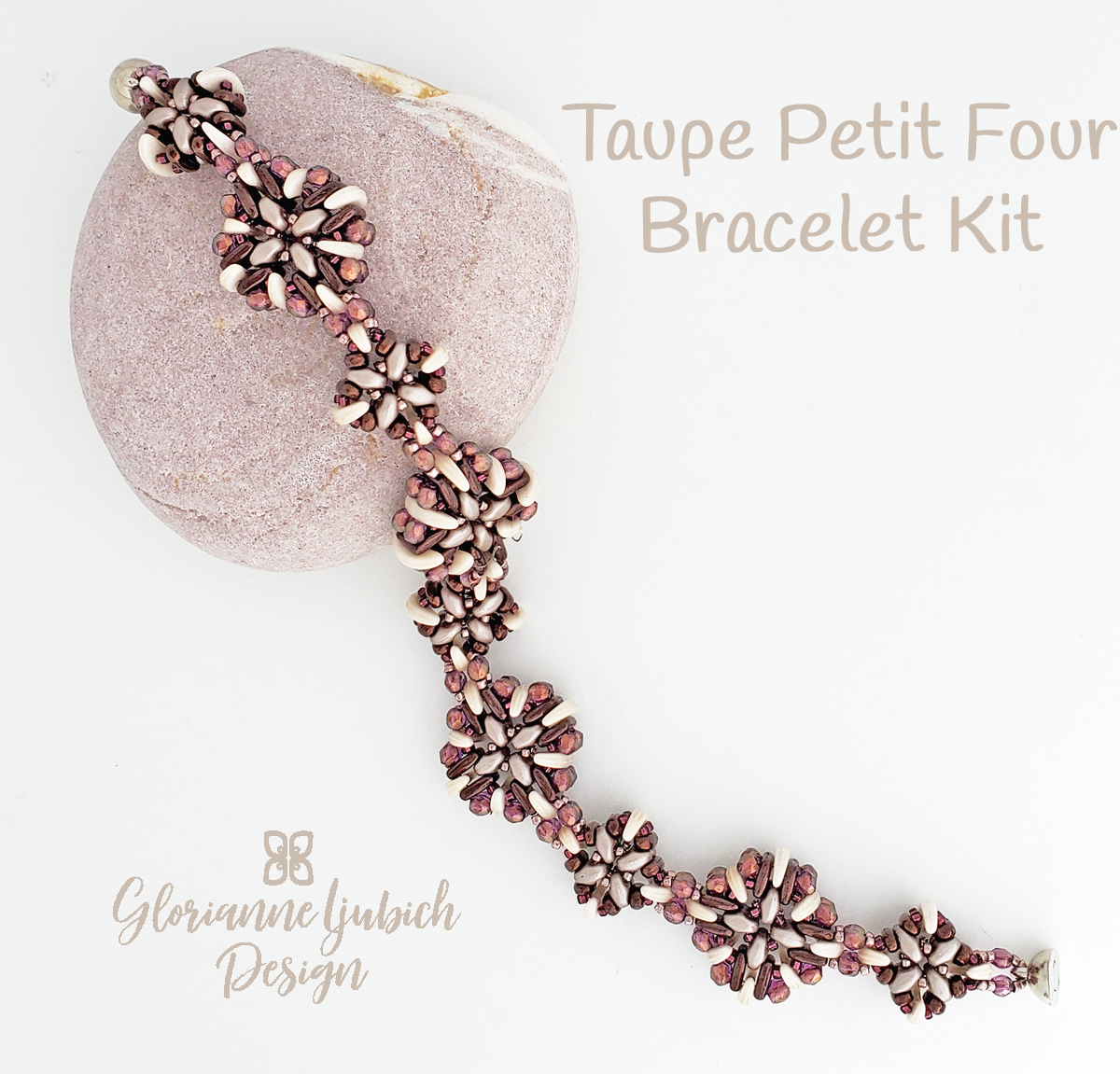 Taupe Petit Four Bracelet Bead Weaving Kit