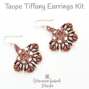 Taupe Tiffany Czech Beads Earrings Kit