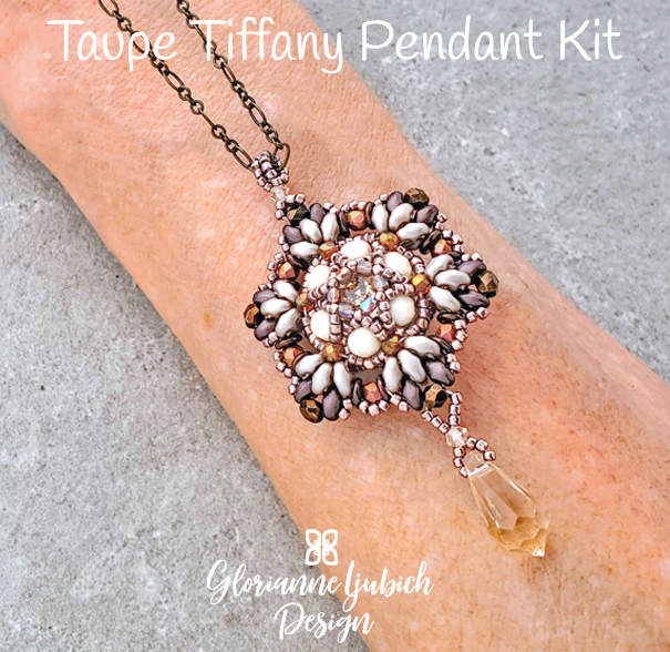 Taupe MiniDuo Pendant Beading Kit