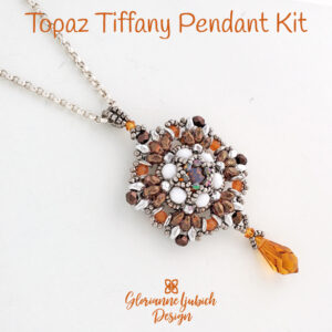 Topaz Beaded Pendant Kit with Crystal Drop