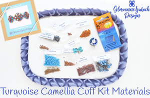 Turquoise Camellia Cuff Kit Materials 300a Turquoiae Camellia Cuff Kit Materials