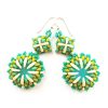 Turquoise Crescent Urchin Earrings