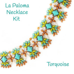 Turquoise La Paloma Shaped Bead Necklace Kit