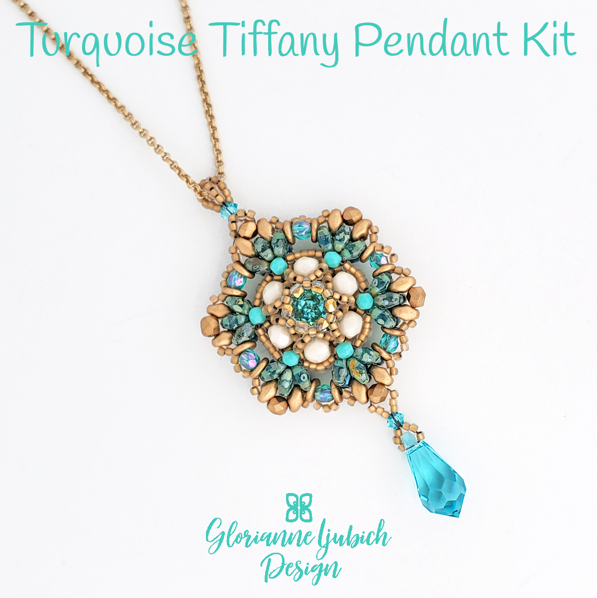 Turquoise Tiffany Pendant Beadwork Kit