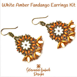 White Amber Earrings Bead Kit