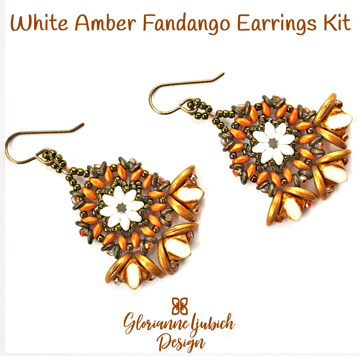 White Amber Earrings Bead Kit