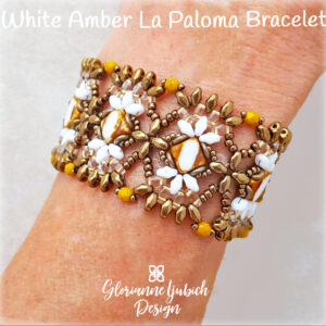 White Amber La Paloma Cuff Beading Kit