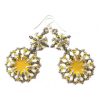 Yellow Crescent Urchin Earrings