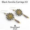 Black Aurellia Earrings Kit on white600 Black /Yellow Earrings Bead Kit